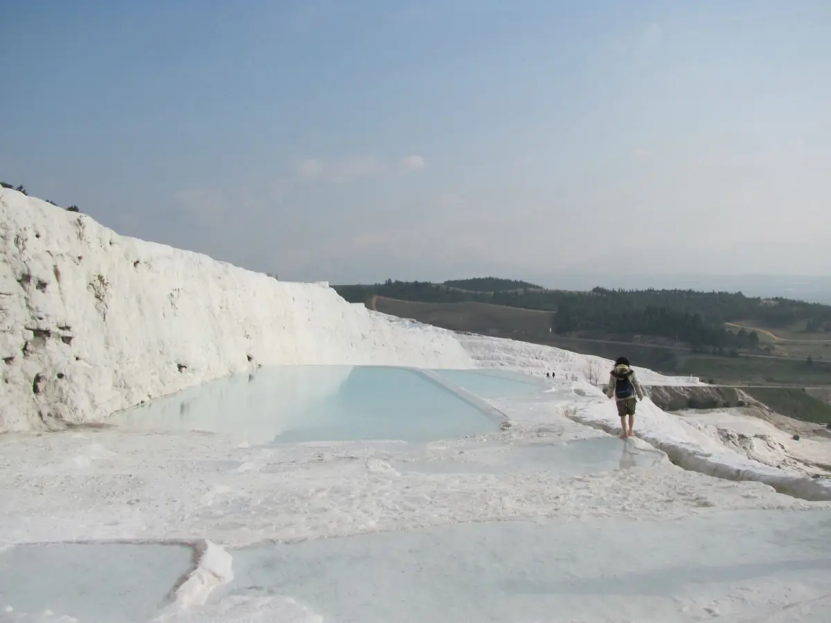 The white travertine slope of Pamukkale
