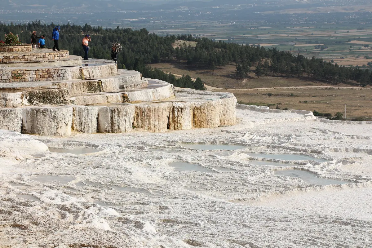 Stepped travertine formations at Pamukkale